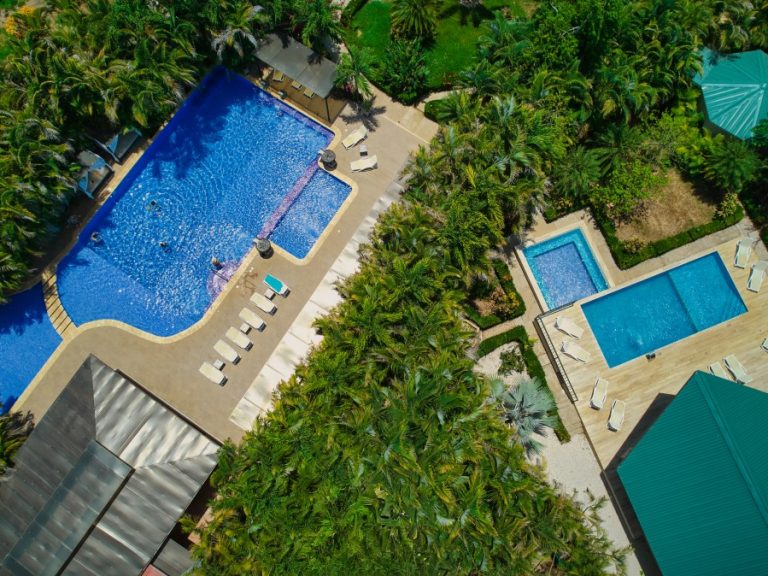 Boutique Hotel Aerial of Pool